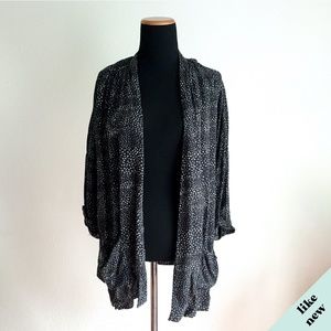 Abercrombie Black & Gray Oversize Spotted Boho Kimono